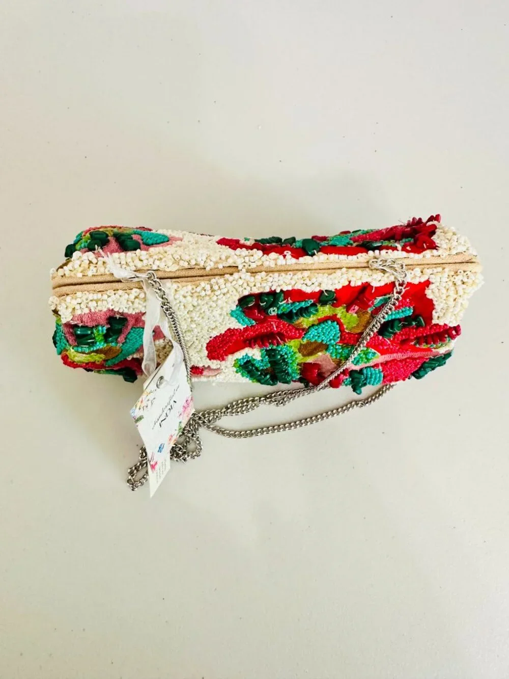 TIK TOK VIRAL HANDCRAFTED IN INDIA BEADED CLUTCH SHOULDER BAG - Picture 7 of 10